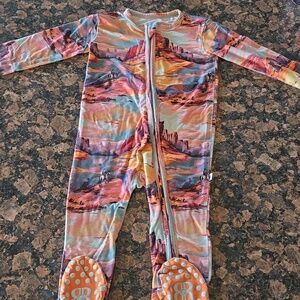 Bums and Roses Footie Pajamas In Saddle Up Sunset